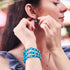 Boucles d'oreilles à tige en forme de goutte d'eau en verre Firefly Evil Eye en argent sterling 925